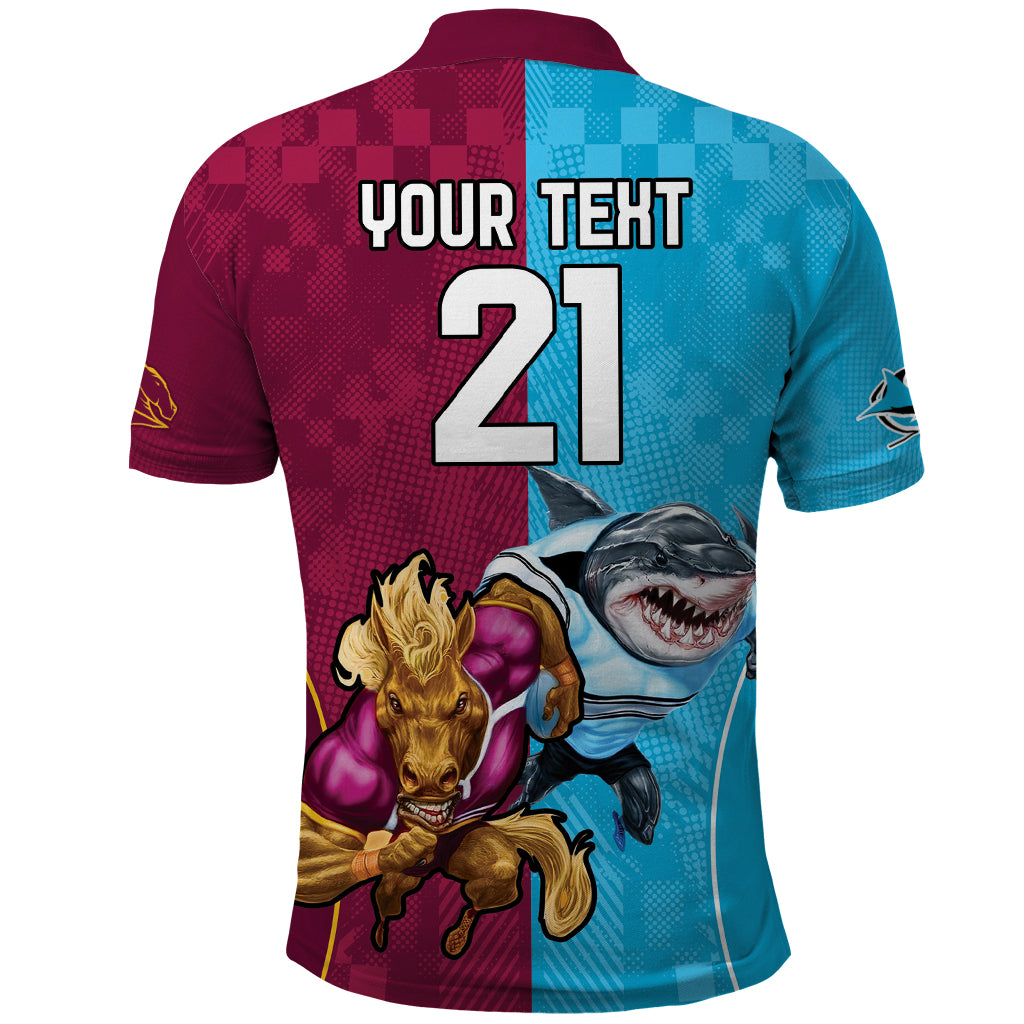 Custom Broncos and Sharks Polo Shirt Sporty Style LT9 - Vibe Hoodie Shop