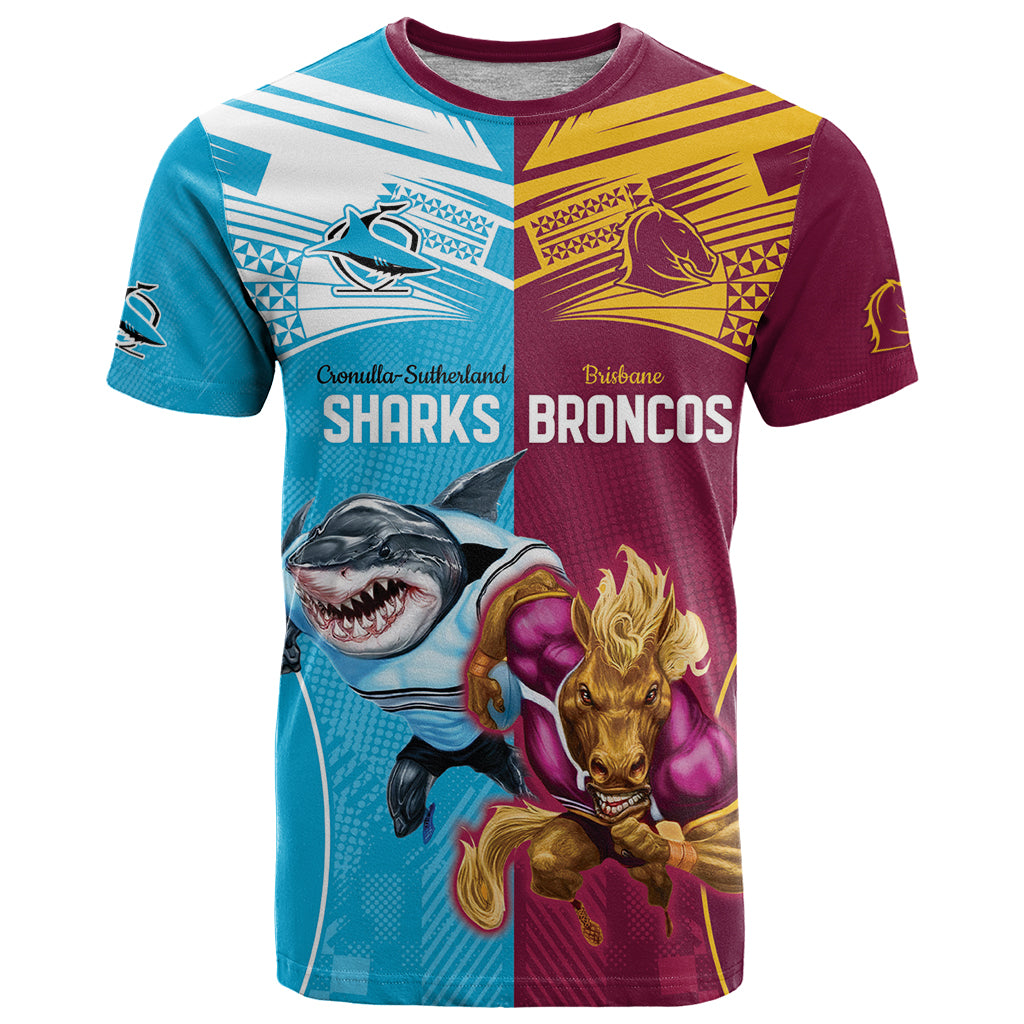 Custom Broncos and Sharks T Shirt Sporty Style LT9 - Vibe Hoodie Shop