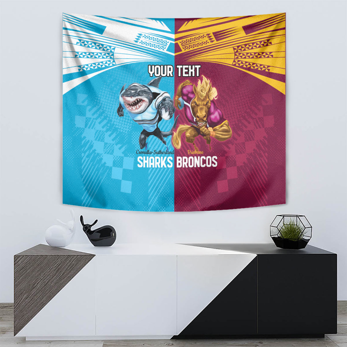 Custom Broncos and Sharks Tapestry Sporty Style - Vibe Hoodie Shop