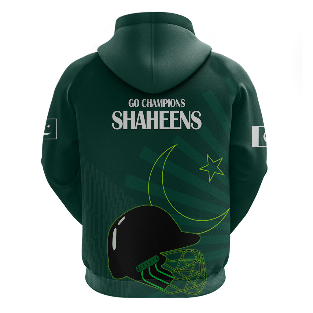 Pakistan Cricket Helmet Hoodie Proud Shaheen Falcon Star and Crescent LT9 - Vibe Hoodie Shop