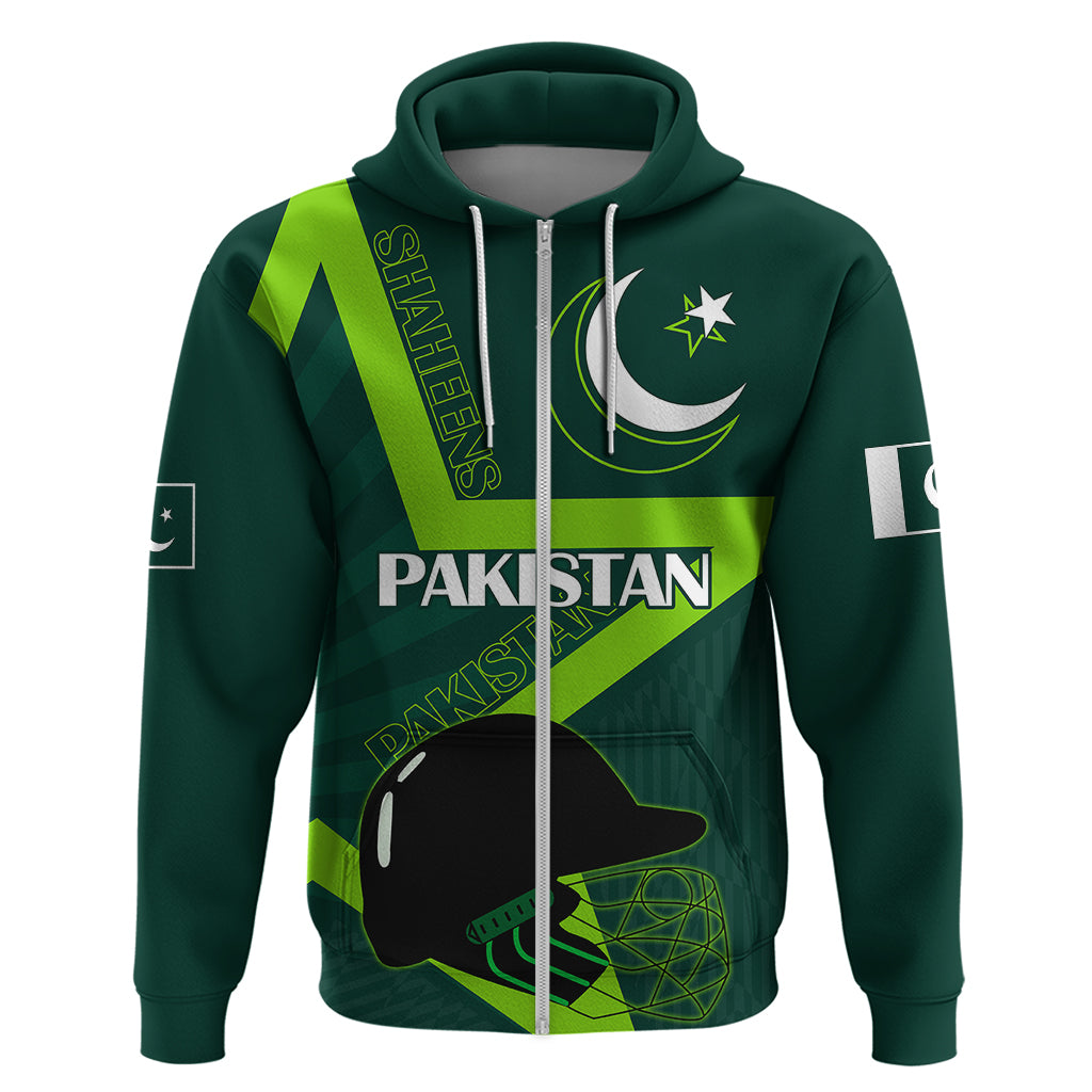 Pakistan Cricket Helmet Hoodie Proud Shaheen Falcon Star and Crescent LT9 - Vibe Hoodie Shop