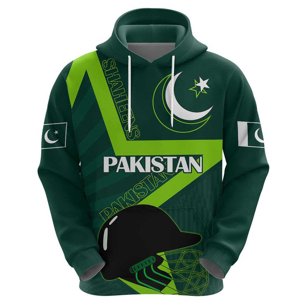 Pakistan Cricket Helmet Hoodie Proud Shaheen Falcon Star and Crescent LT9 - Vibe Hoodie Shop