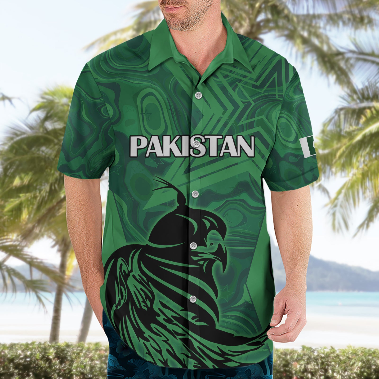 Pakistan Cricket Hawaiian Shirt Go Falcon World Cup 2023 Sporty Style - Vibe Hoodie Shop