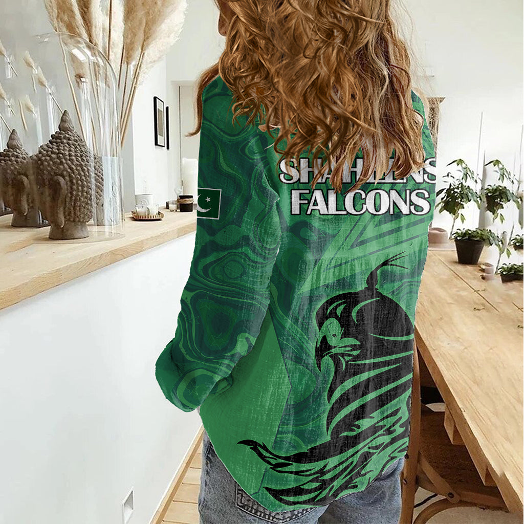 Pakistan Cricket Women Casual Shirt Go Falcon World Cup 2023 Sporty Style - Vibe Hoodie Shop