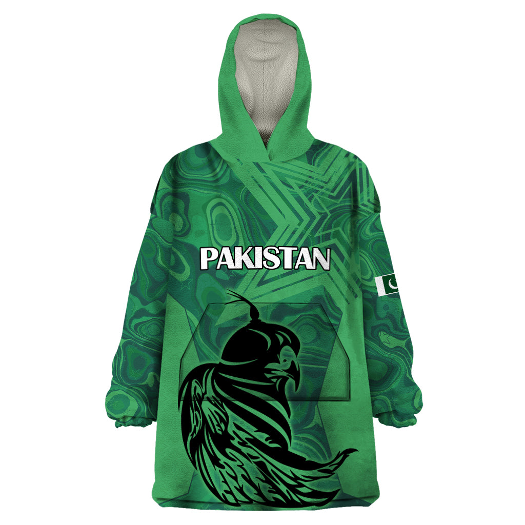 Custom Pakistan Cricket Wearable Blanket Hoodie Go Falcon World Cup 2023 Sporty Style - Vibe Hoodie Shop