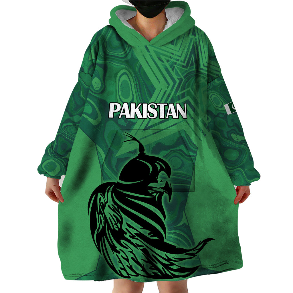 Custom Pakistan Cricket Wearable Blanket Hoodie Go Falcon World Cup 2023 Sporty Style - Vibe Hoodie Shop