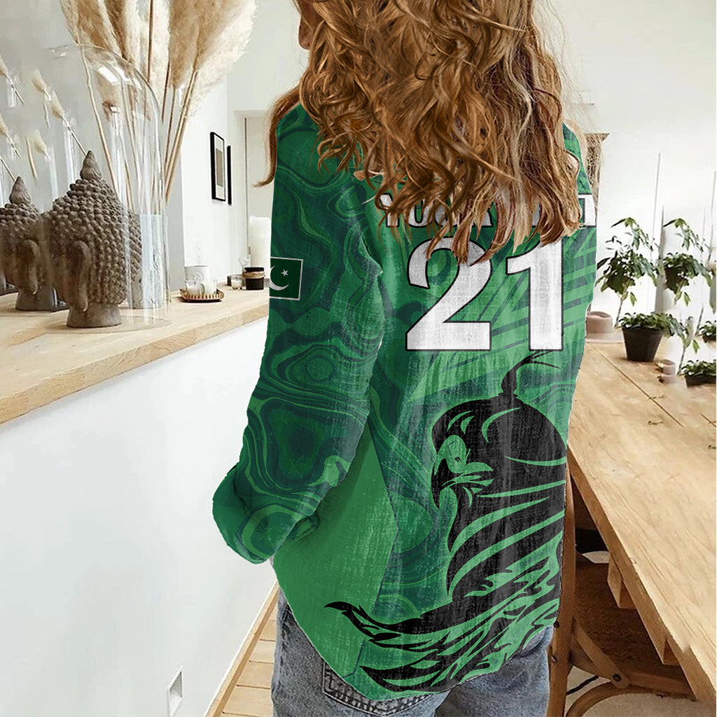Custom Pakistan Cricket Women Casual Shirt Go Falcon World Cup 2023 Sporty Style - Vibe Hoodie Shop