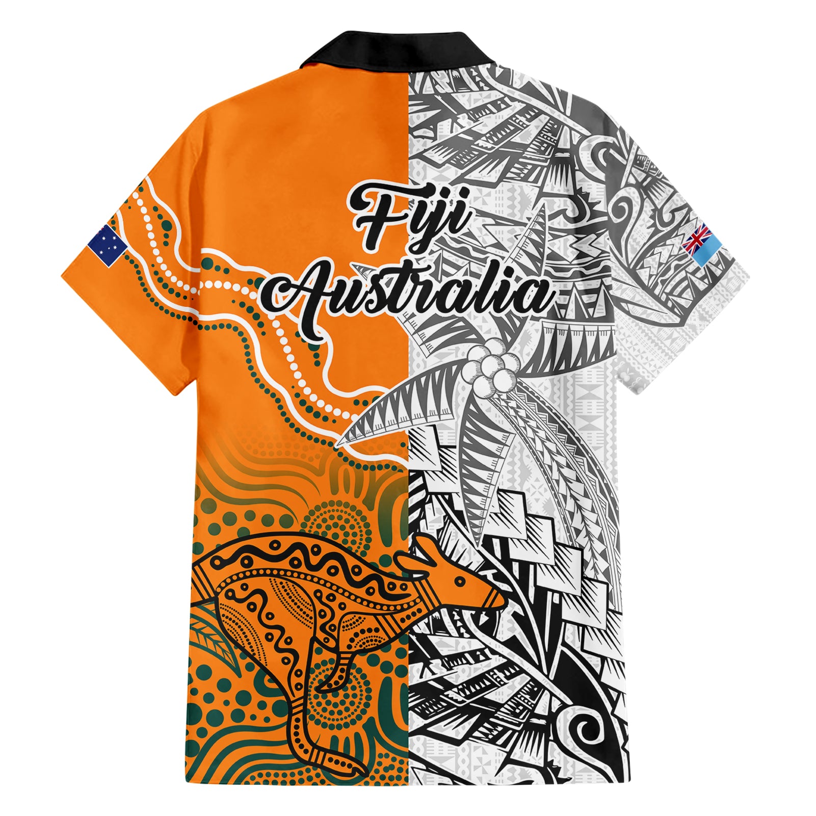 Fiji Australia Rugby Hawaiian Shirt World Cup 2023 Polynesia Tapa Mixed Indigenous Aboriginal - Vibe Hoodie Shop