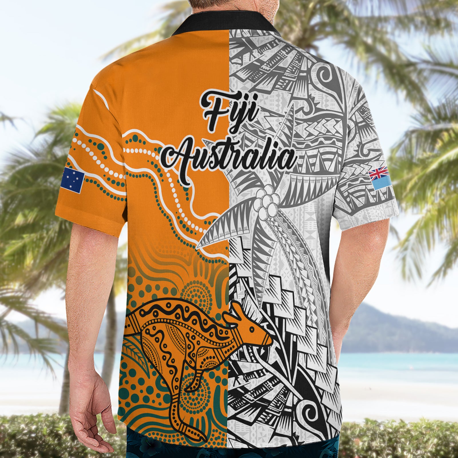 Fiji Australia Rugby Hawaiian Shirt World Cup 2023 Polynesia Tapa Mixed Indigenous Aboriginal - Vibe Hoodie Shop
