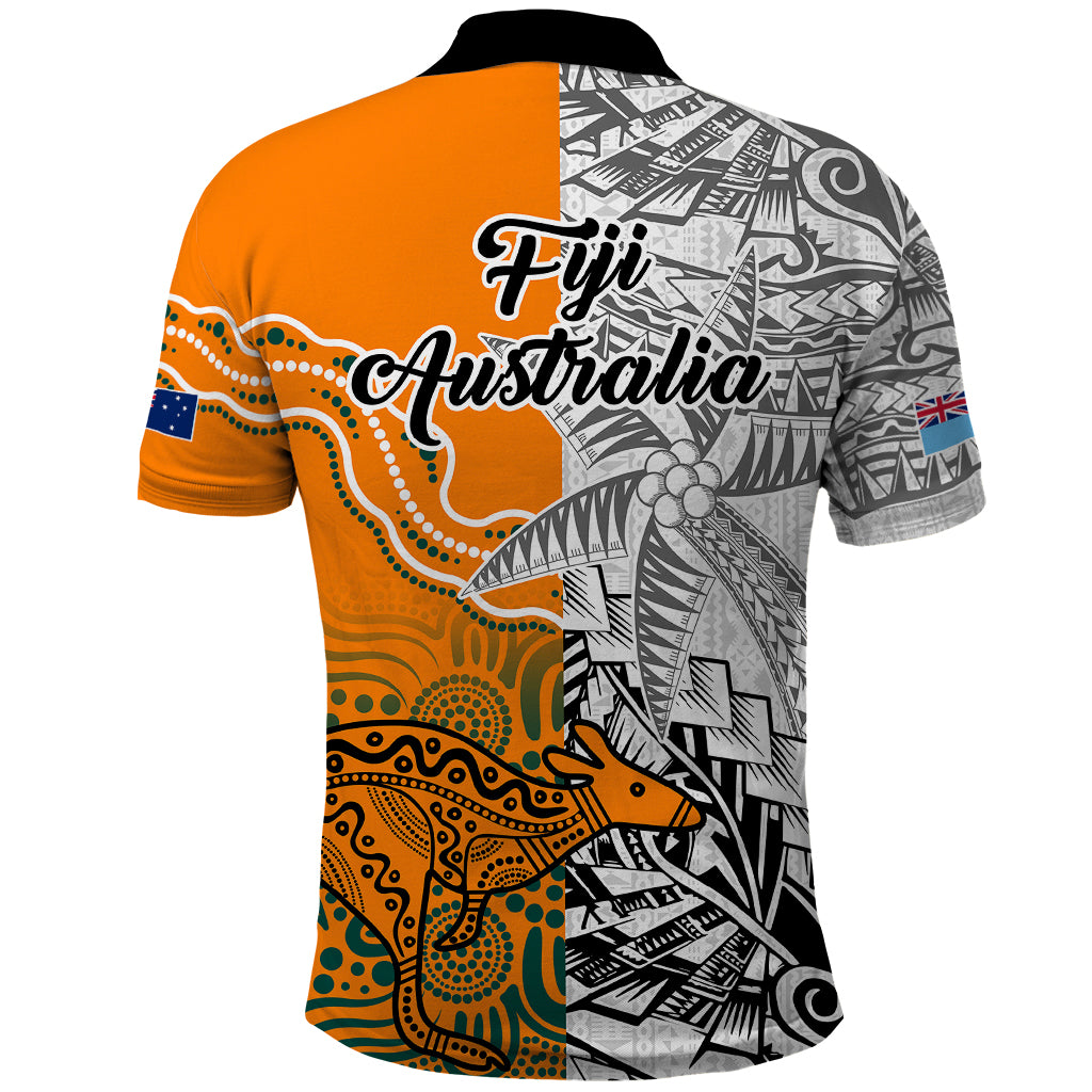 Fiji Australia Rugby Polo Shirt World Cup 2023 Polynesia Tapa Mixed Indigenous Aboriginal LT9 - Vibe Hoodie Shop