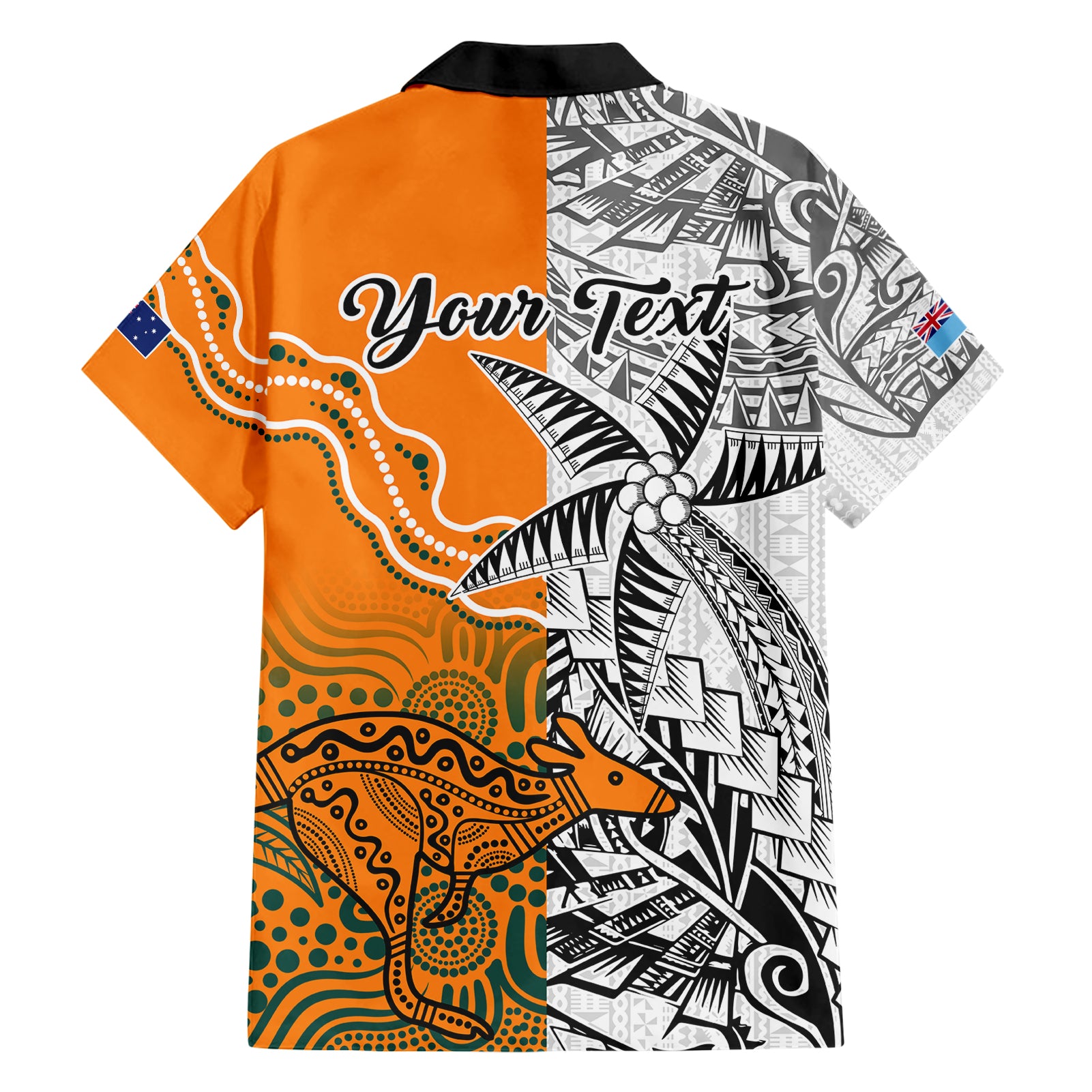 Personalised Fiji Australia Rugby Hawaiian Shirt World Cup 2023 Polynesia Tapa Mixed Indigenous Aboriginal - Vibe Hoodie Shop