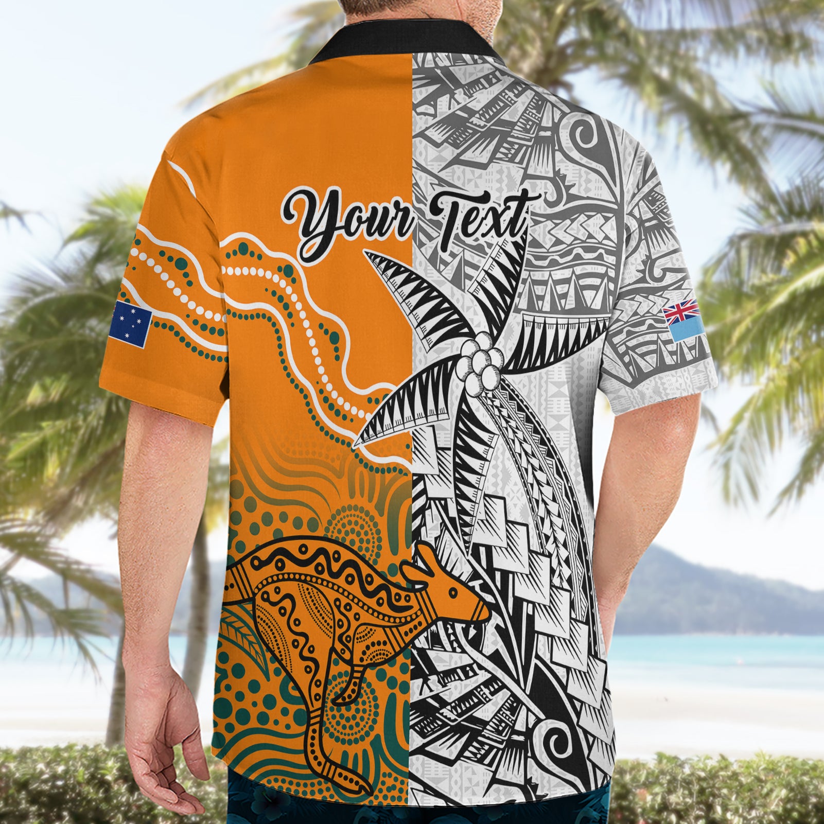 Personalised Fiji Australia Rugby Hawaiian Shirt World Cup 2023 Polynesia Tapa Mixed Indigenous Aboriginal - Vibe Hoodie Shop