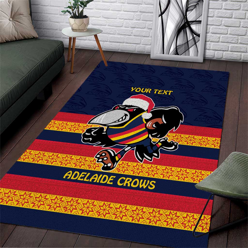 AFL Adelaide Christmas Personalised Area Rug with Crows Mascot - Vibe Hoodie Shop