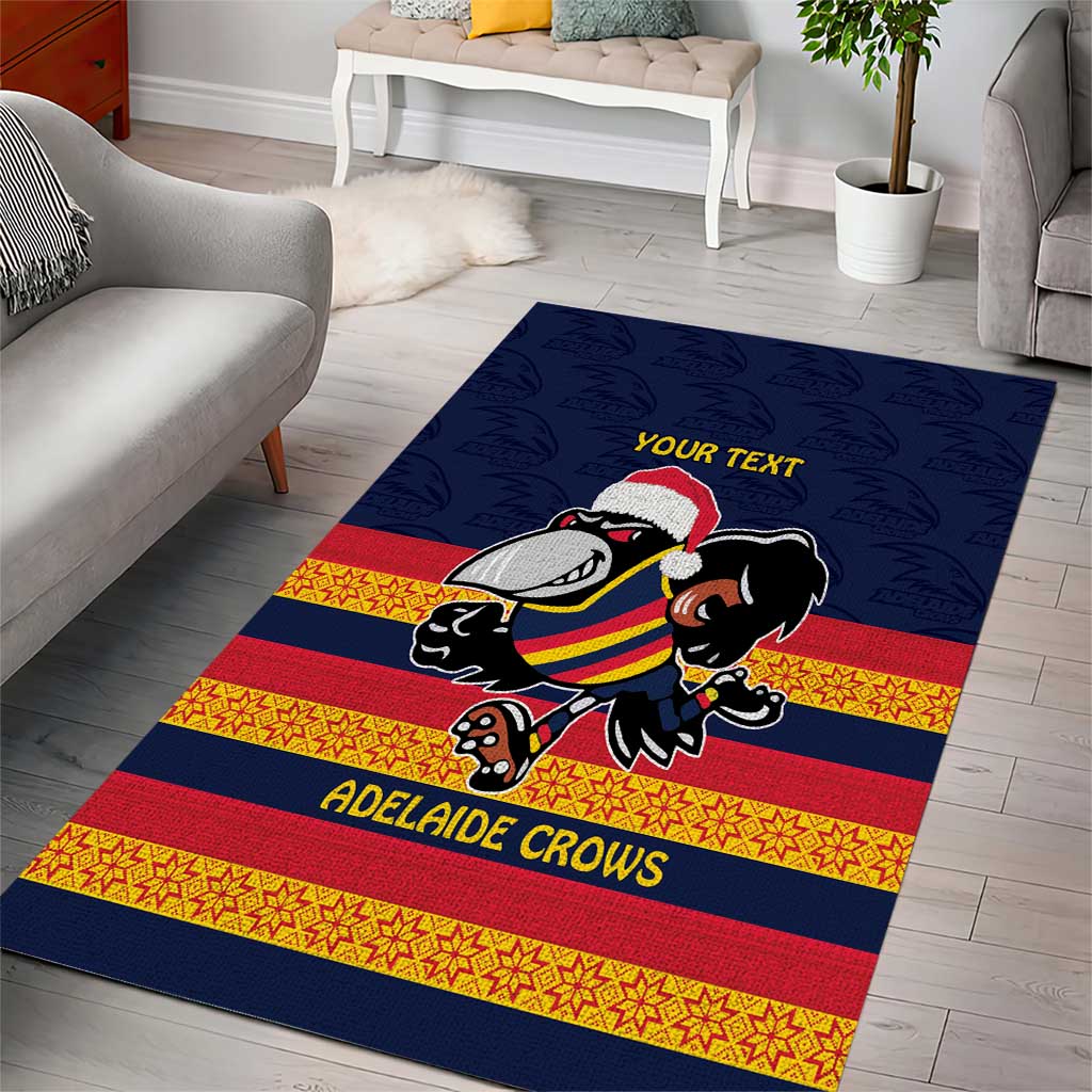 AFL Adelaide Christmas Personalised Area Rug with Crows Mascot - Vibe Hoodie Shop