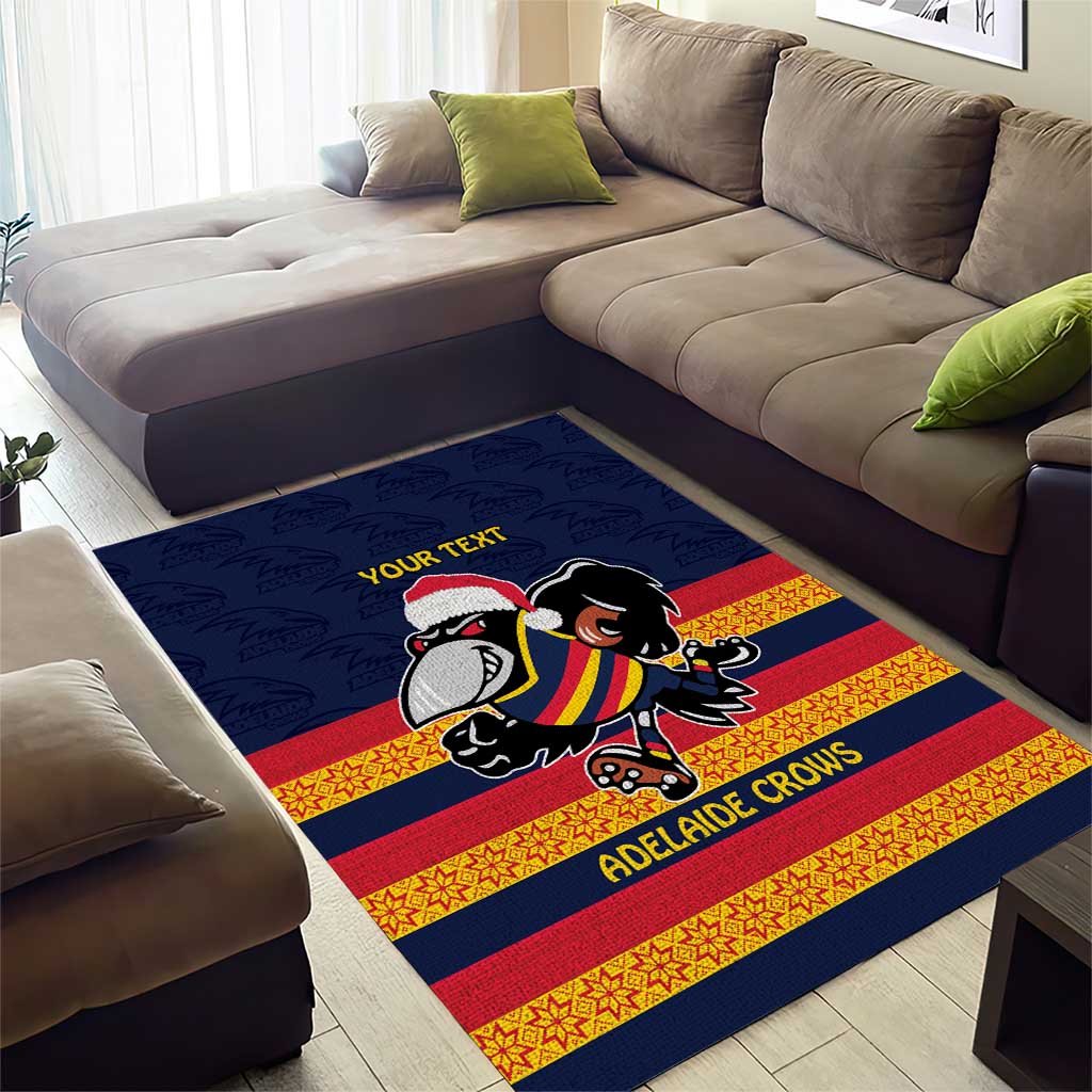 AFL Adelaide Christmas Personalised Area Rug with Crows Mascot - Vibe Hoodie Shop