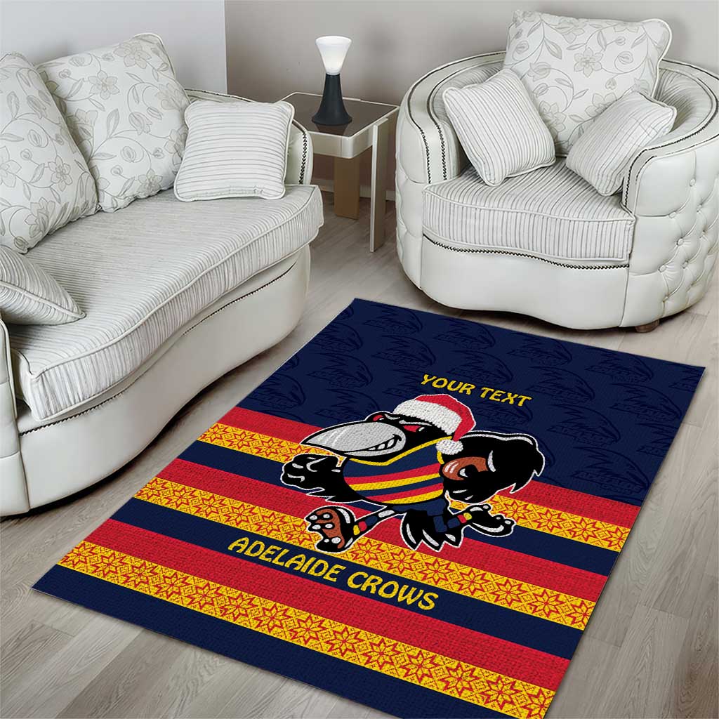 AFL Adelaide Christmas Personalised Area Rug with Crows Mascot - Vibe Hoodie Shop