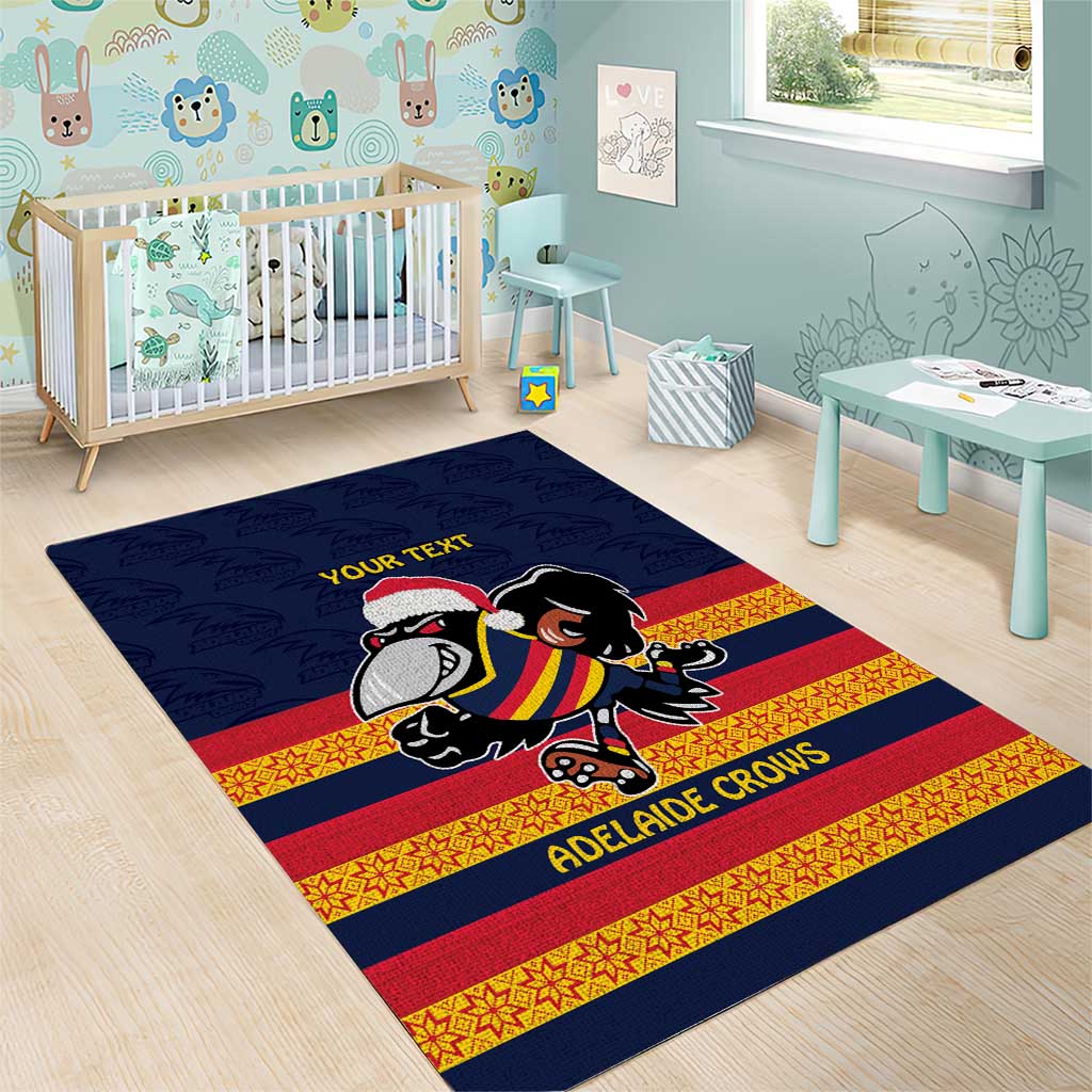 AFL Adelaide Christmas Personalised Area Rug with Crows Mascot - Vibe Hoodie Shop