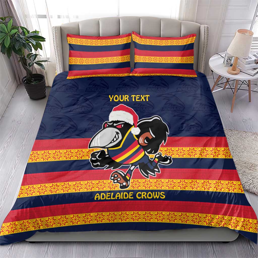 AFL Adelaide Christmas Personalised Bedding Set with Crows Mascot - Vibe Hoodie Shop