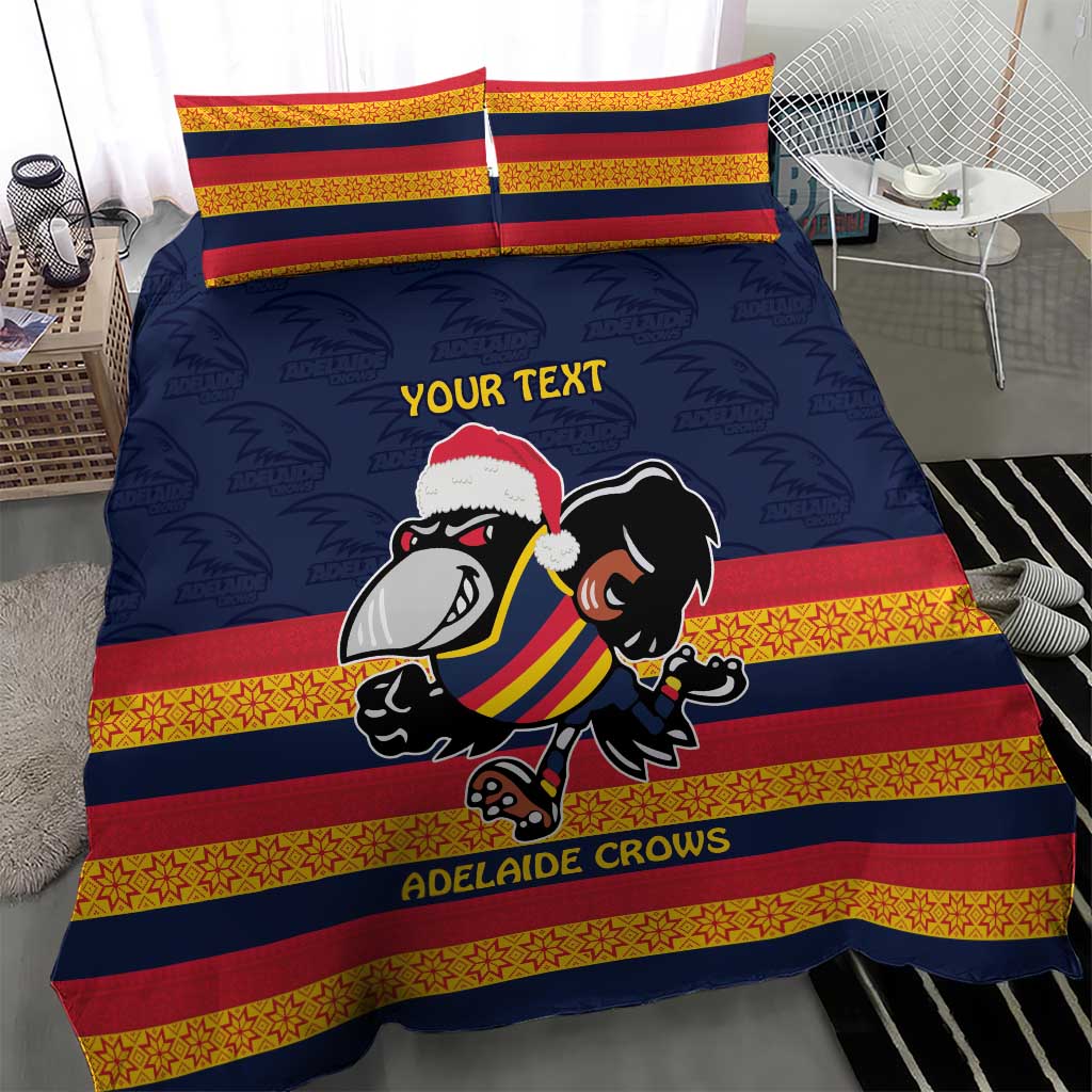 AFL Adelaide Christmas Personalised Bedding Set with Crows Mascot - Vibe Hoodie Shop