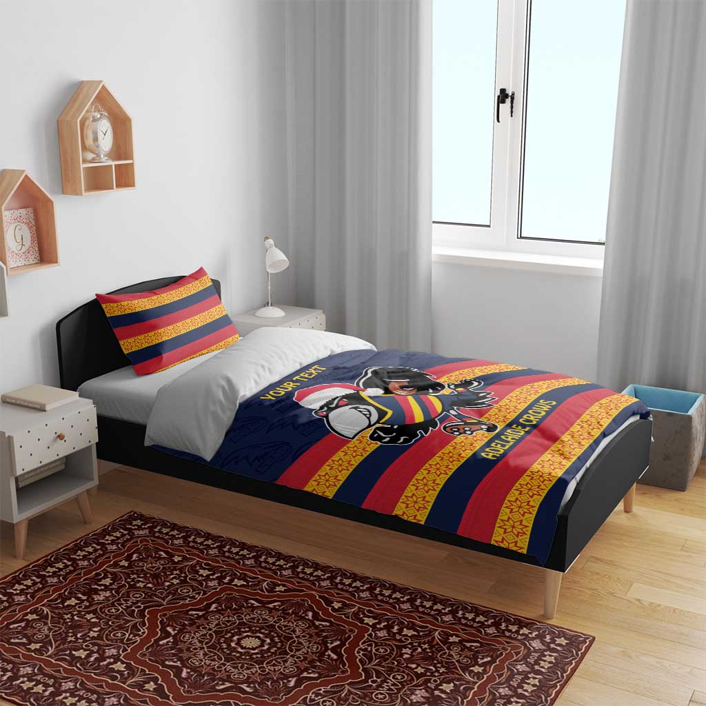 AFL Adelaide Christmas Personalised Bedding Set with Crows Mascot - Vibe Hoodie Shop