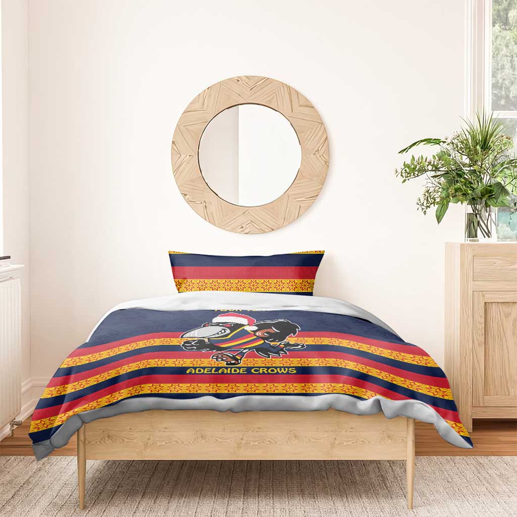AFL Adelaide Christmas Personalised Bedding Set with Crows Mascot - Vibe Hoodie Shop