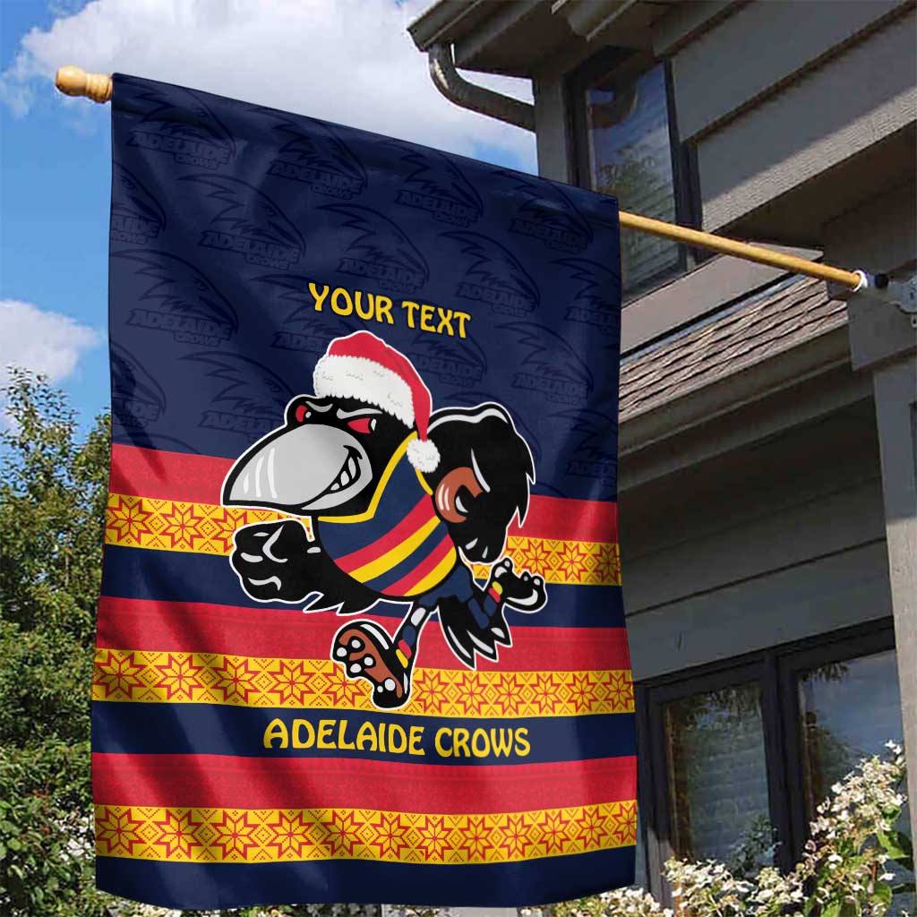 AFL Adelaide Christmas Personalised Garden Flag with Crows Mascot - Vibe Hoodie Shop