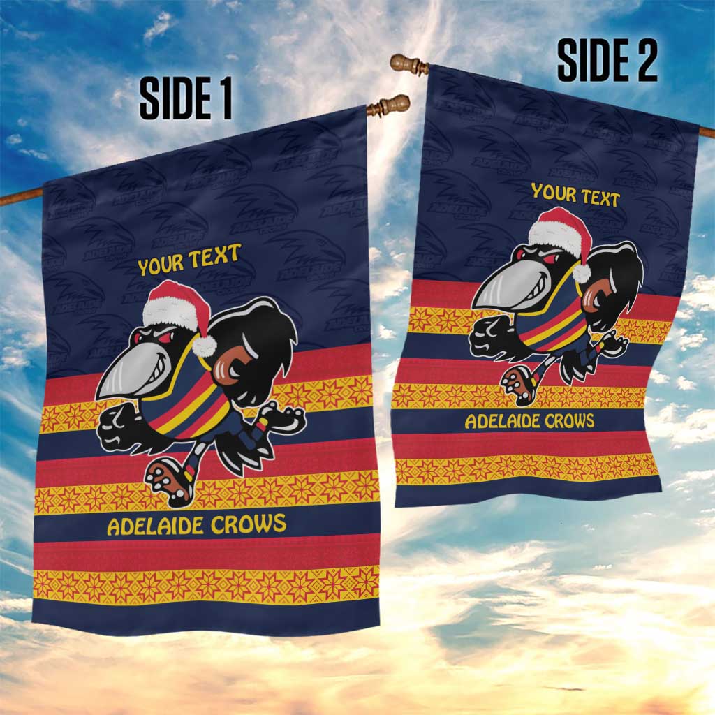 AFL Adelaide Christmas Personalised Garden Flag with Crows Mascot - Vibe Hoodie Shop