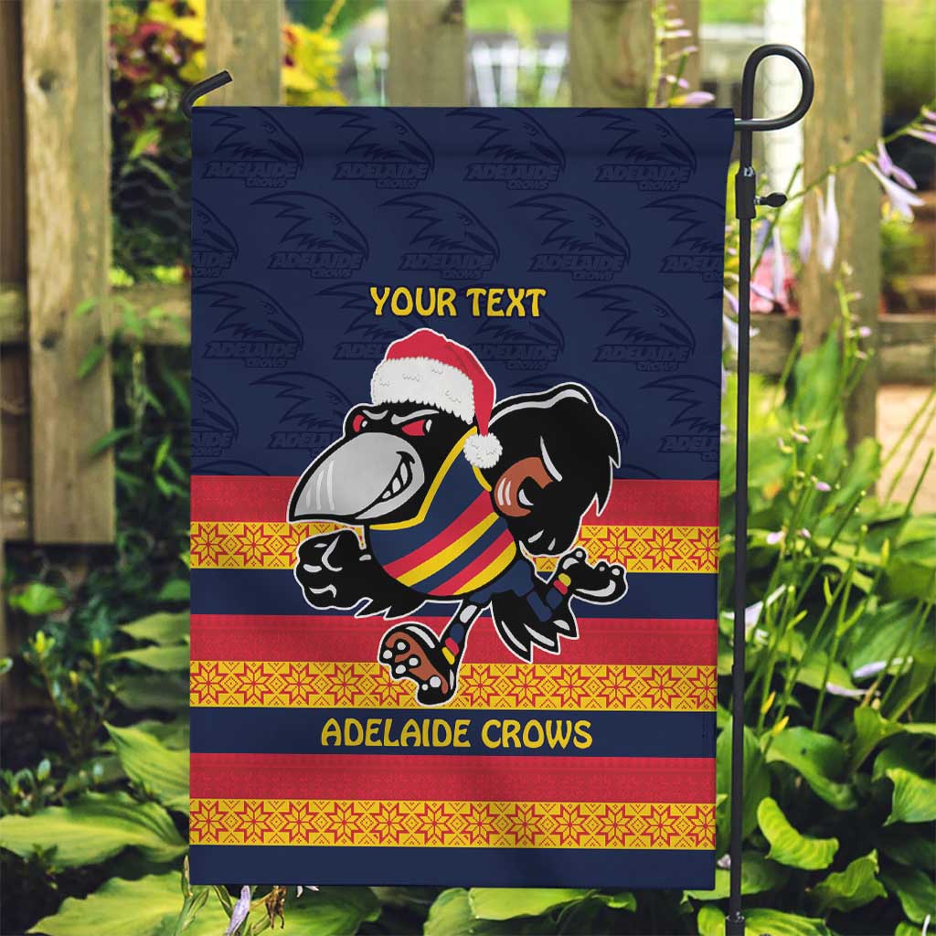 AFL Adelaide Christmas Personalised Garden Flag with Crows Mascot - Vibe Hoodie Shop