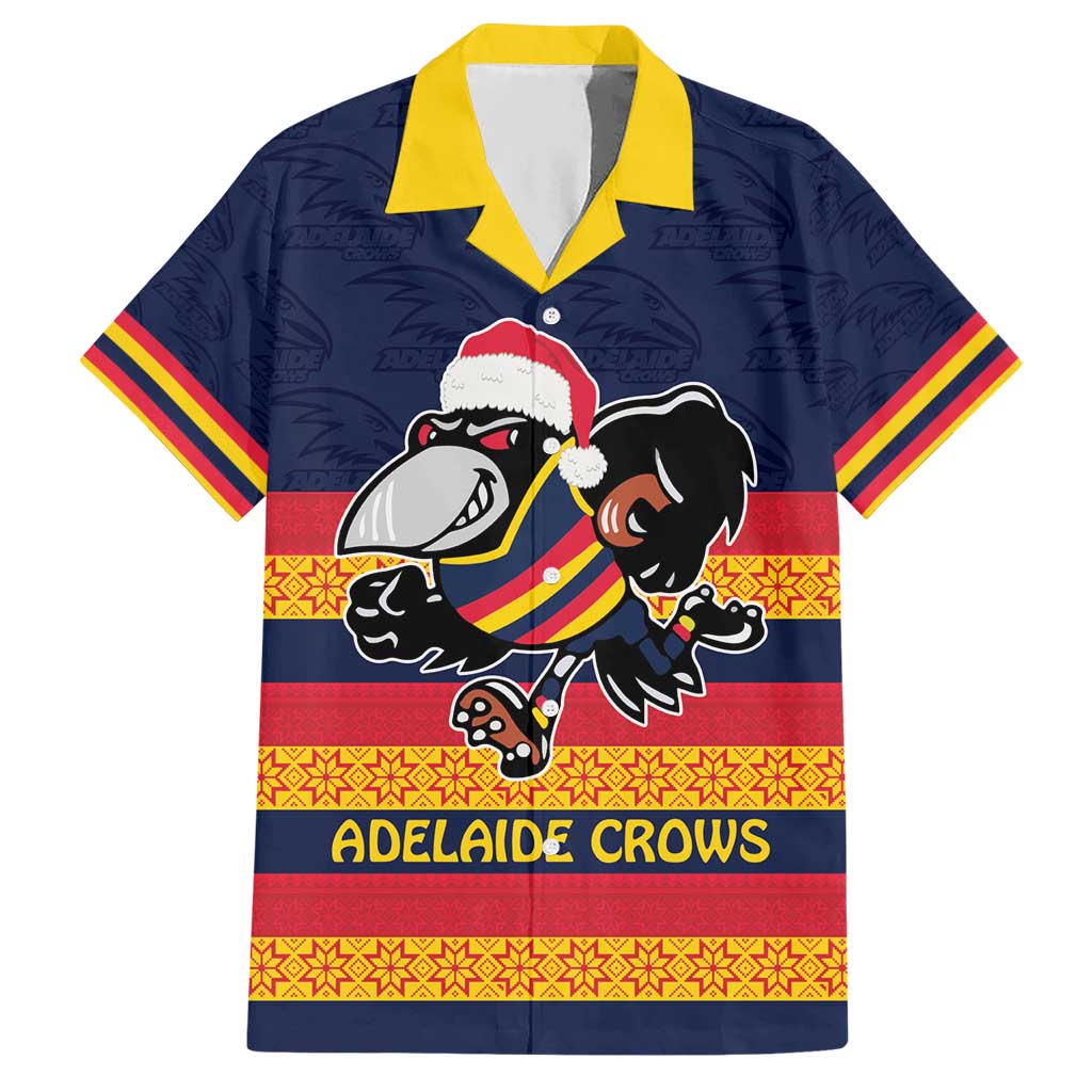 AFL Adelaide Christmas Personalised Hawaiian Shirt with Crows Mascot - Vibe Hoodie Shop