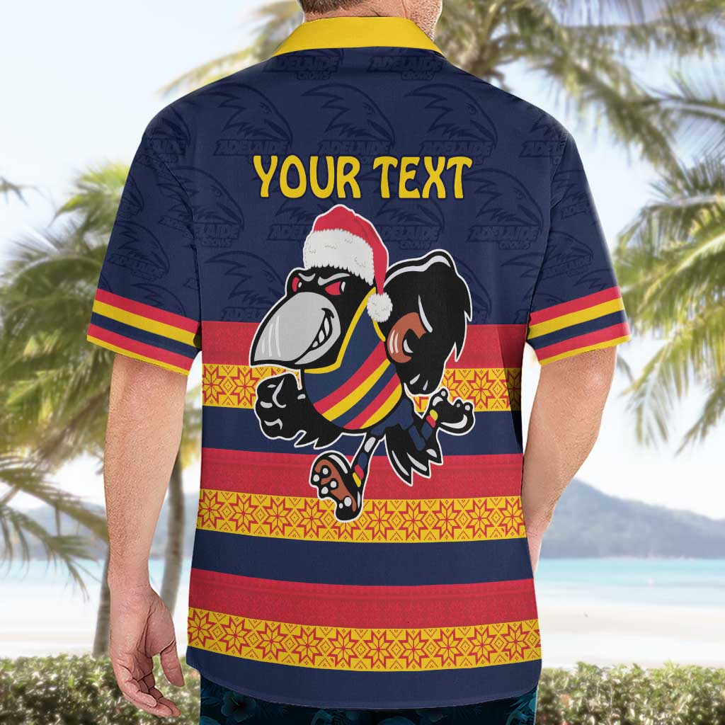 AFL Adelaide Christmas Personalised Hawaiian Shirt with Crows Mascot - Vibe Hoodie Shop