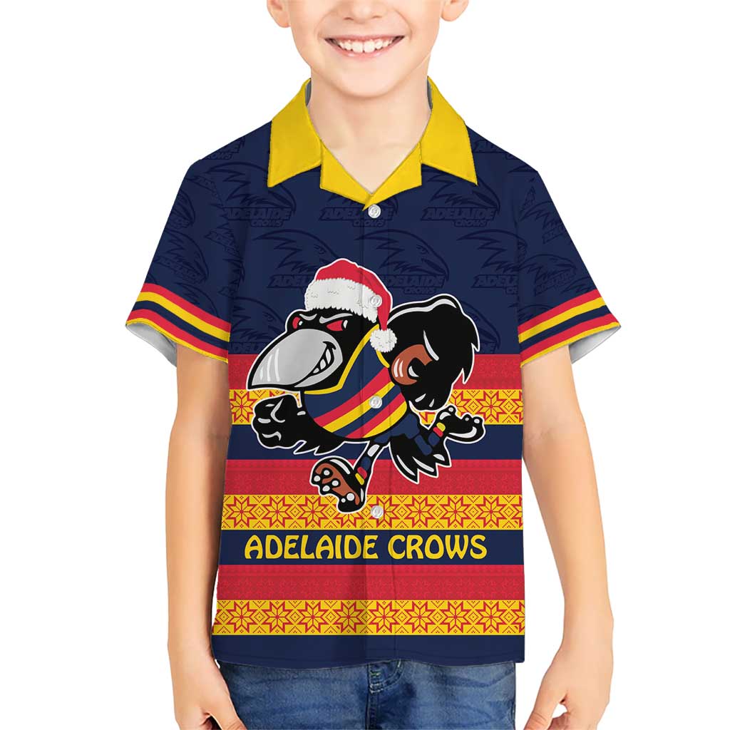 AFL Adelaide Christmas Personalised Hawaiian Shirt with Crows Mascot - Vibe Hoodie Shop