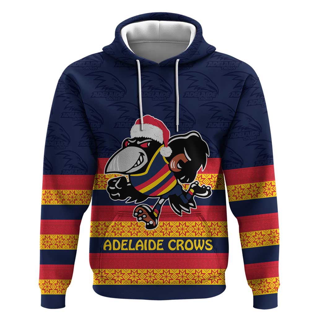 AFL Adelaide Christmas Personalised Hoodie with Crows Mascot LT9 - Vibe Hoodie Shop