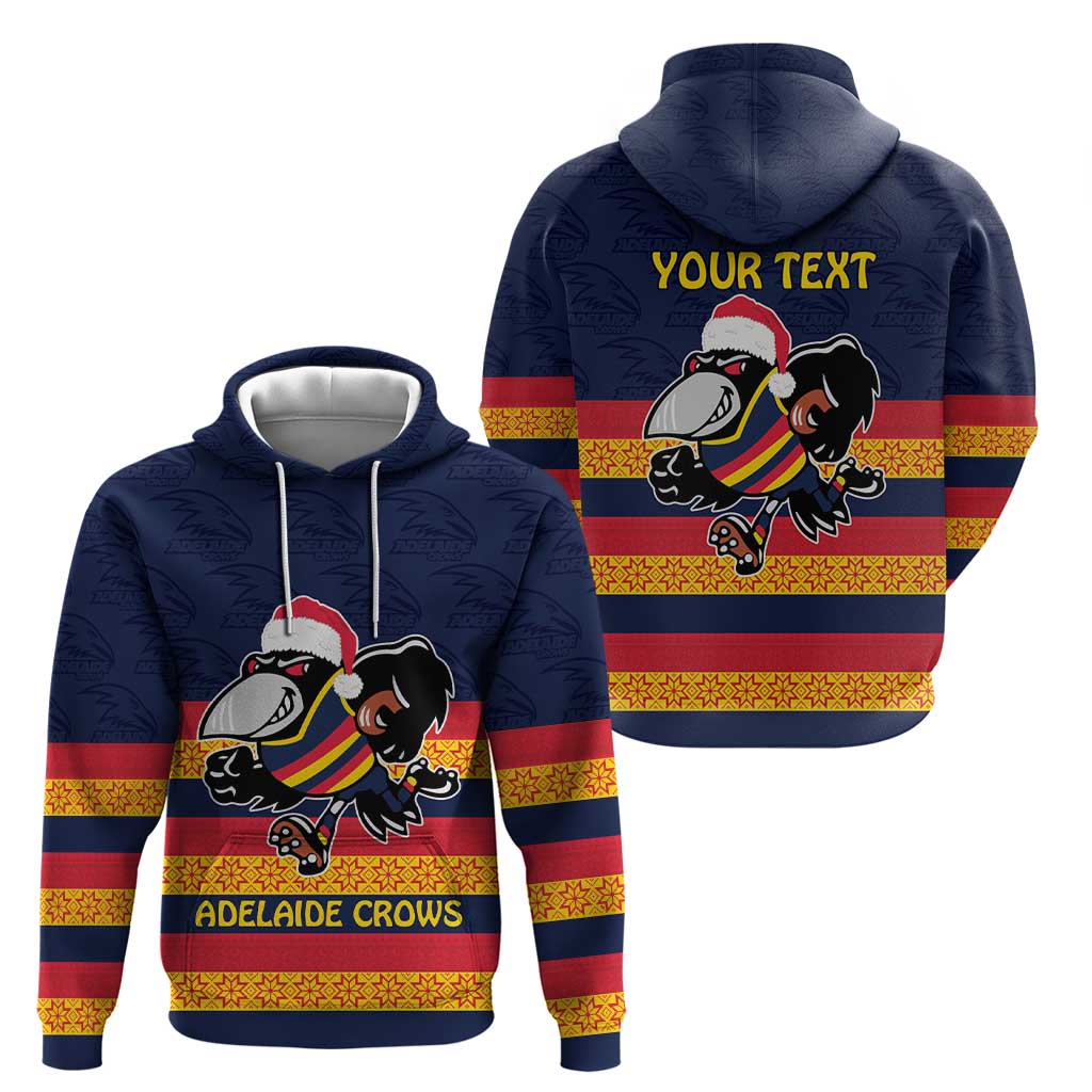 AFL Adelaide Christmas Personalised Hoodie with Crows Mascot LT9 - Vibe Hoodie Shop