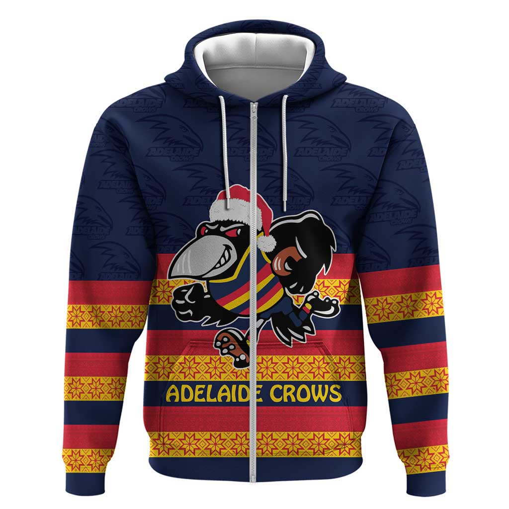 AFL Adelaide Christmas Personalised Hoodie with Crows Mascot LT9 - Vibe Hoodie Shop