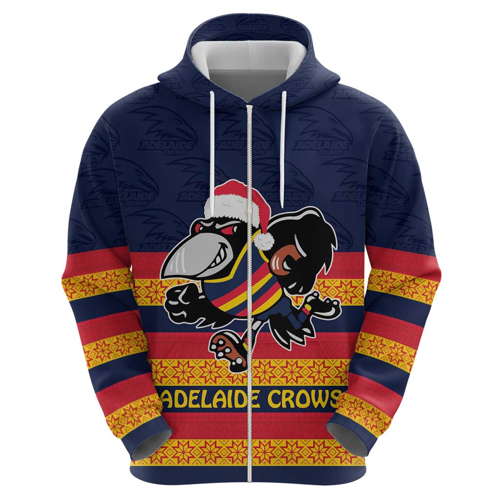 AFL Adelaide Christmas Personalised Hoodie with Crows Mascot LT9 - Vibe Hoodie Shop