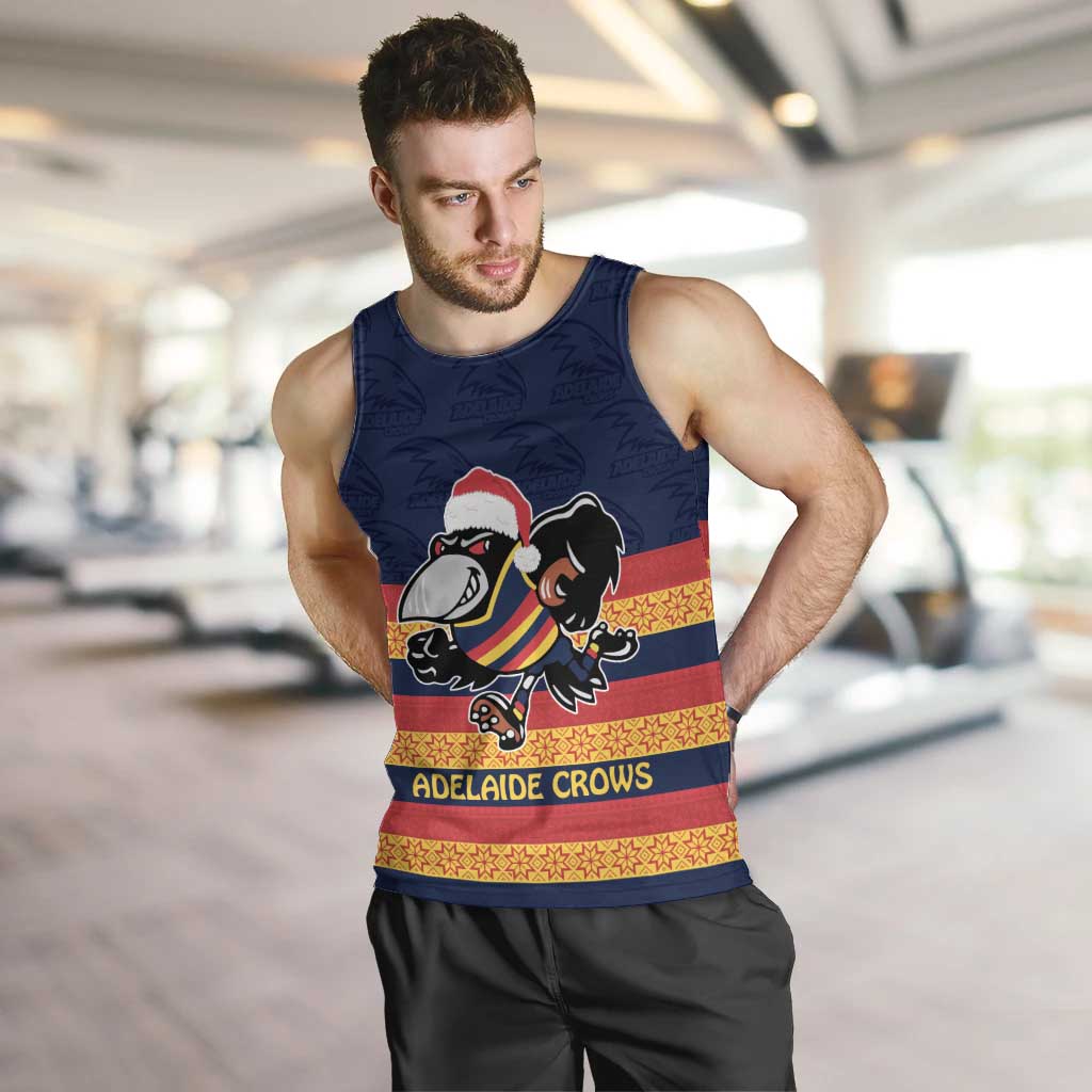 AFL Adelaide Christmas Personalised Men Tank Top with Crows Mascot - Vibe Hoodie Shop