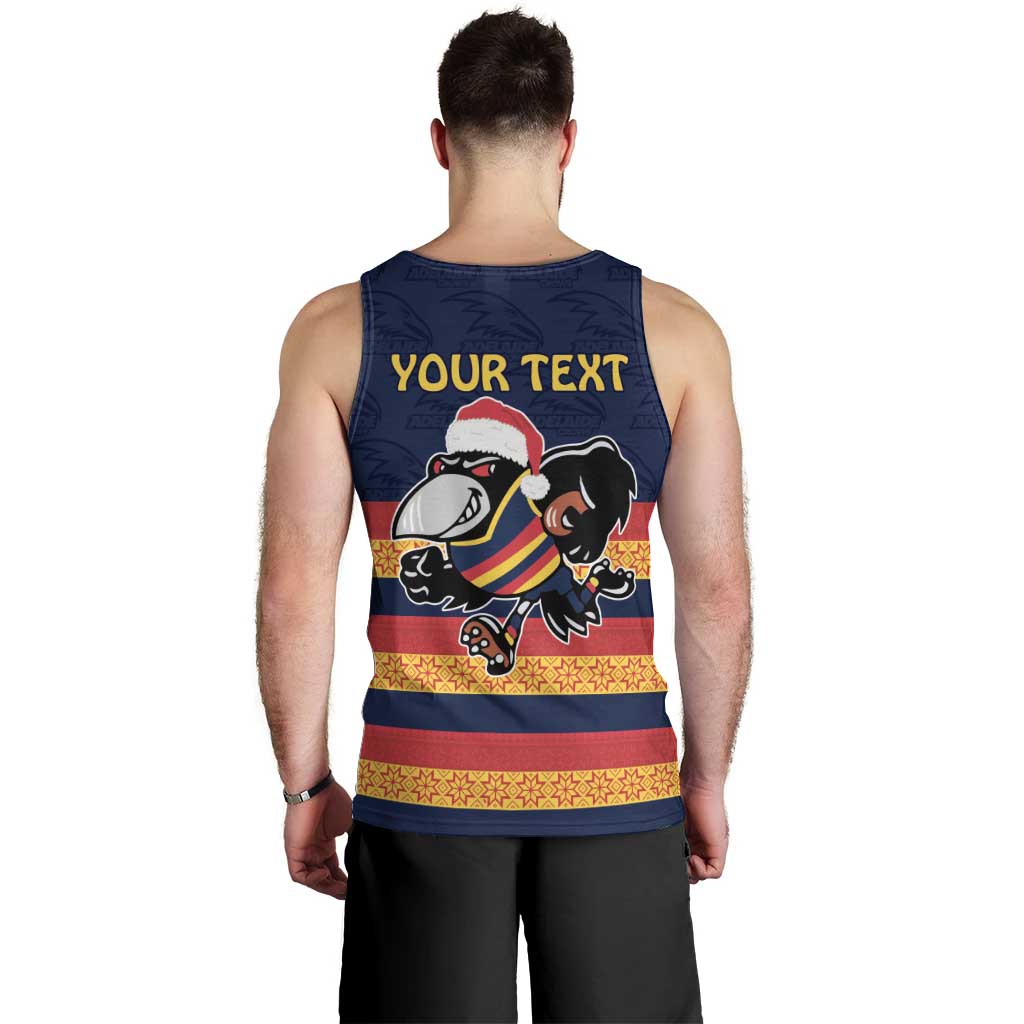 AFL Adelaide Christmas Personalised Men Tank Top with Crows Mascot - Vibe Hoodie Shop