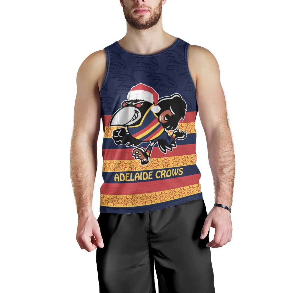 AFL Adelaide Christmas Personalised Men Tank Top with Crows Mascot - Vibe Hoodie Shop