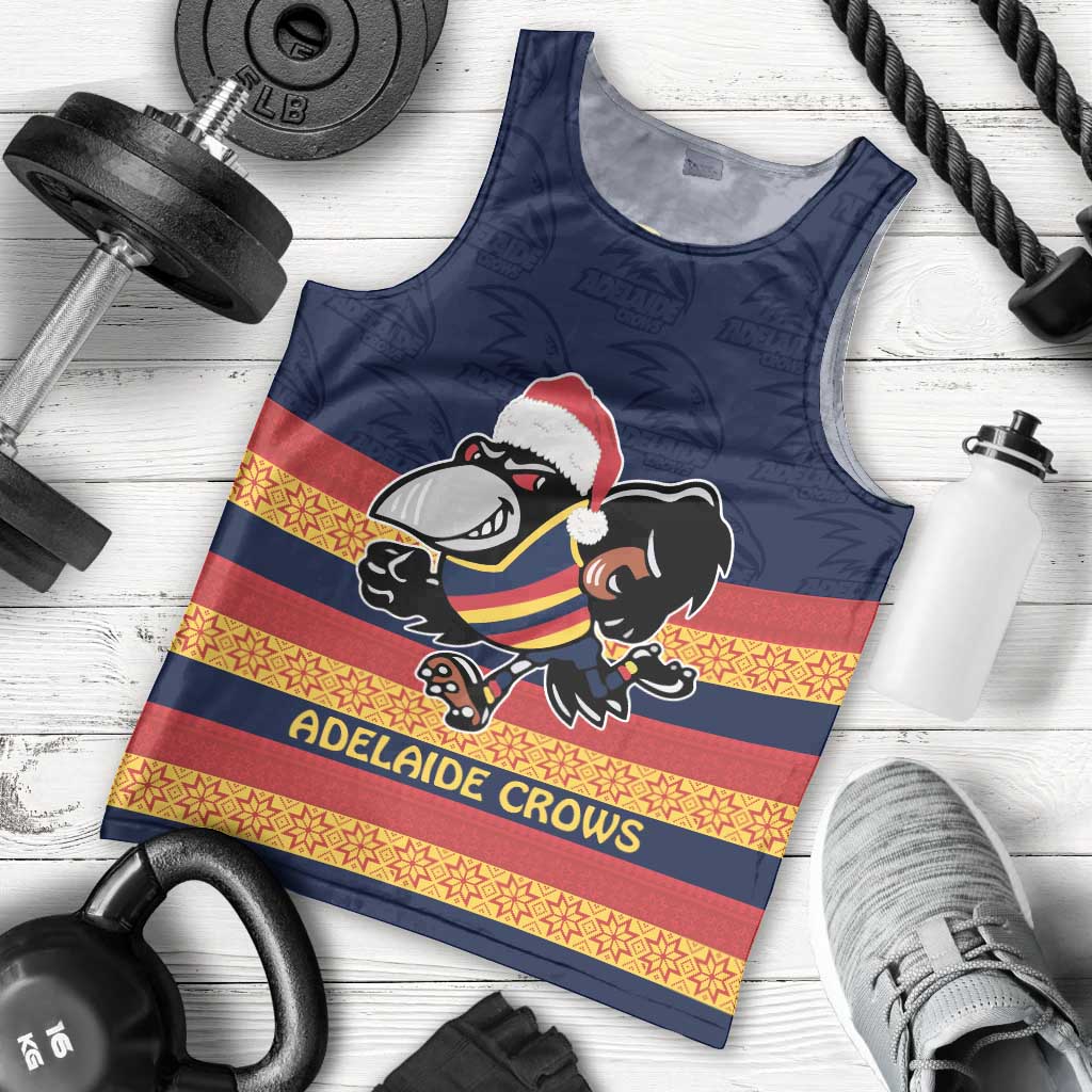 AFL Adelaide Christmas Personalised Men Tank Top with Crows Mascot - Vibe Hoodie Shop
