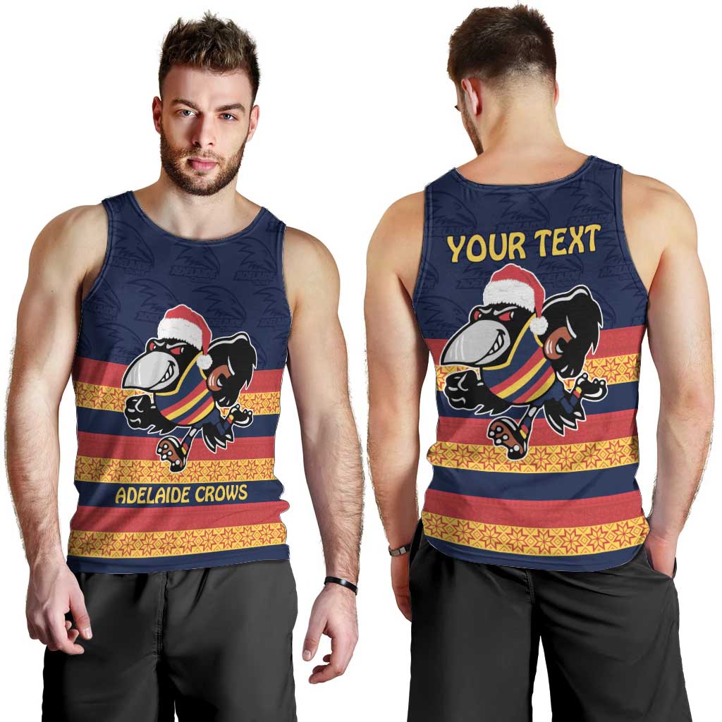 AFL Adelaide Christmas Personalised Men Tank Top with Crows Mascot - Vibe Hoodie Shop