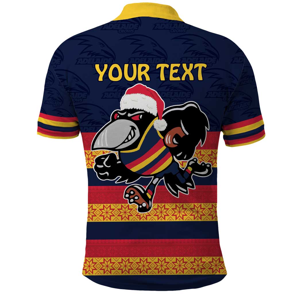 AFL Adelaide Christmas Personalised Polo Shirt with Crows Mascot LT9 - Vibe Hoodie Shop