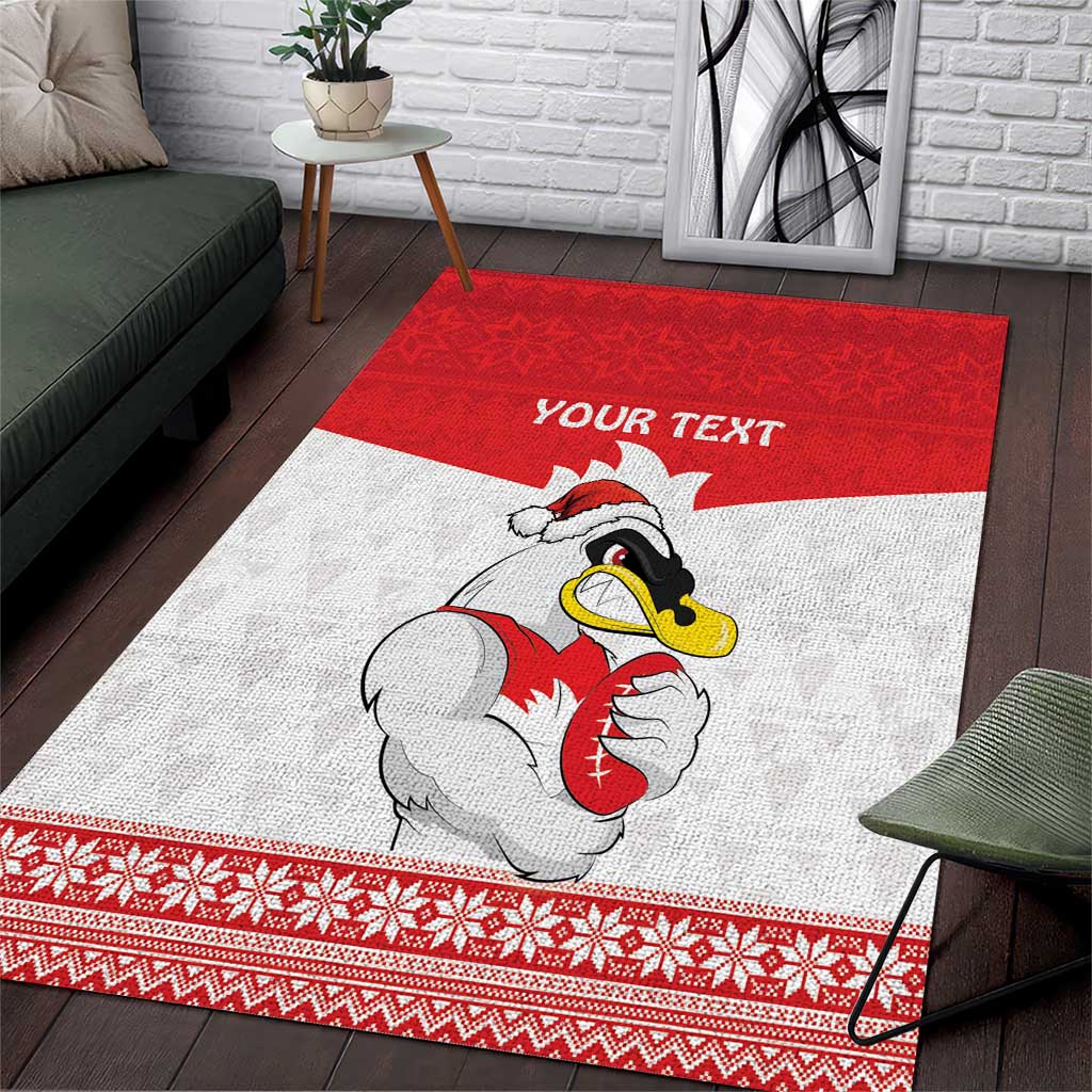 AFL Sydney Christmas Personalised Area Rug with Swans Mascot Simple Style - Vibe Hoodie Shop