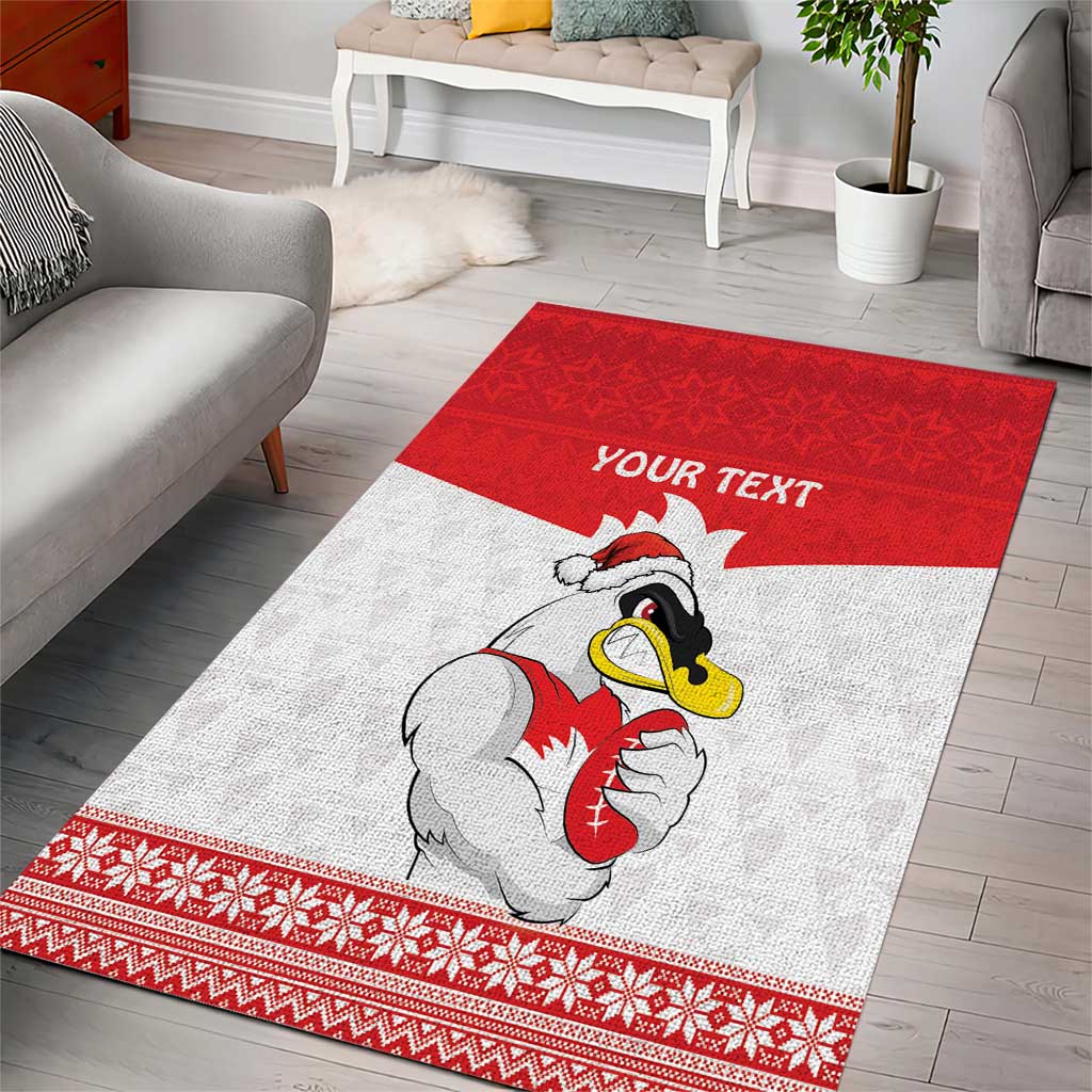 AFL Sydney Christmas Personalised Area Rug with Swans Mascot Simple Style - Vibe Hoodie Shop