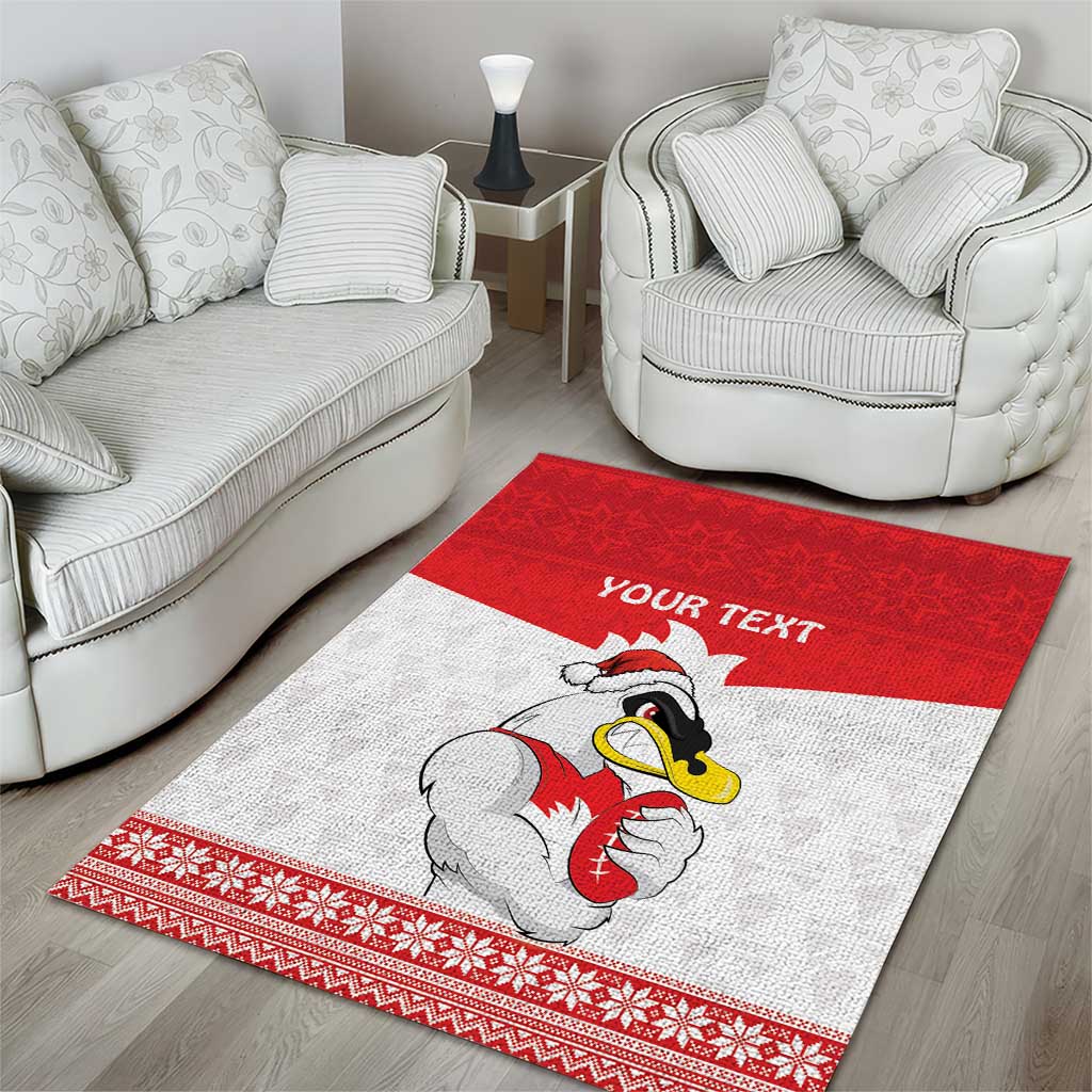 AFL Sydney Christmas Personalised Area Rug with Swans Mascot Simple Style - Vibe Hoodie Shop