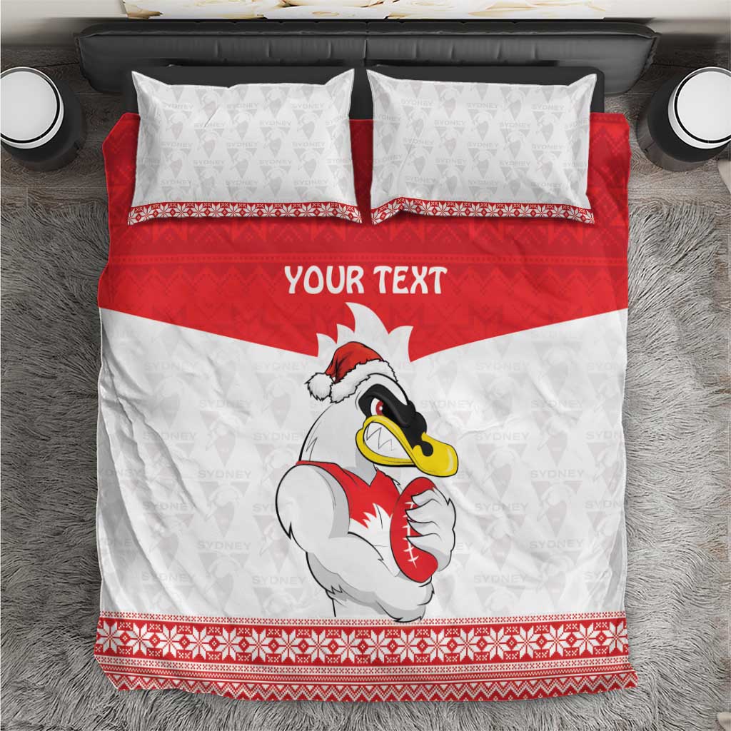 AFL Sydney Christmas Personalised Bedding Set with Swans Mascot Simple Style - Vibe Hoodie Shop