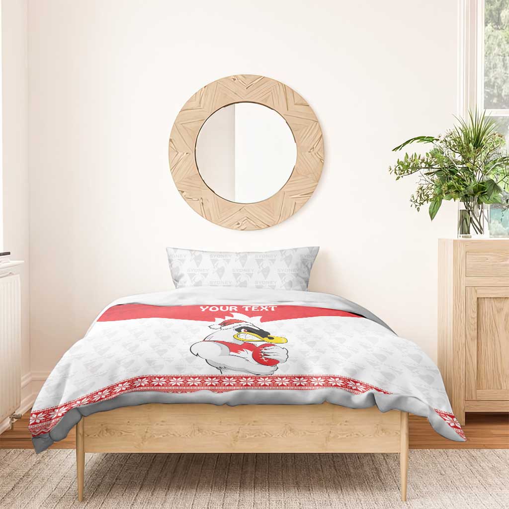 AFL Sydney Christmas Personalised Bedding Set with Swans Mascot Simple Style - Vibe Hoodie Shop