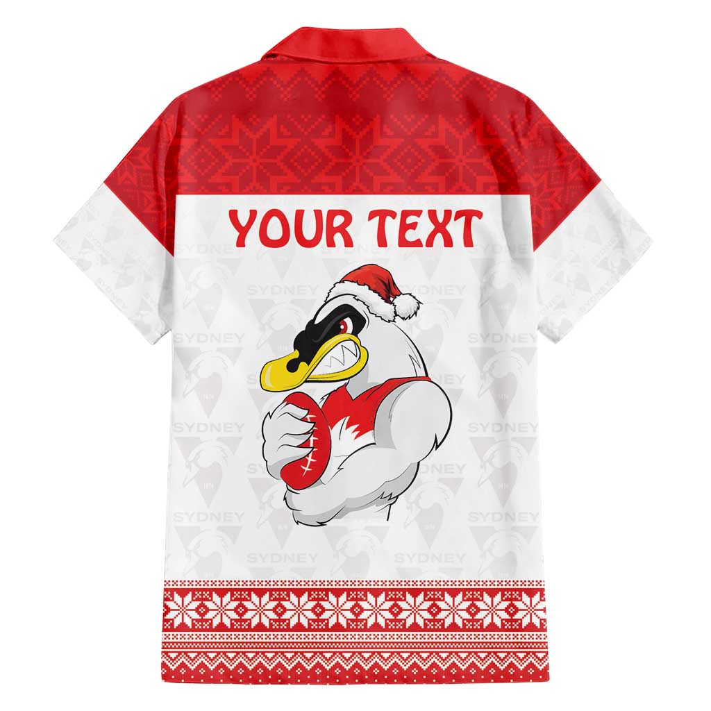 AFL Sydney Christmas Personalised Hawaiian Shirt with Swans Mascot Simple Style - Vibe Hoodie Shop