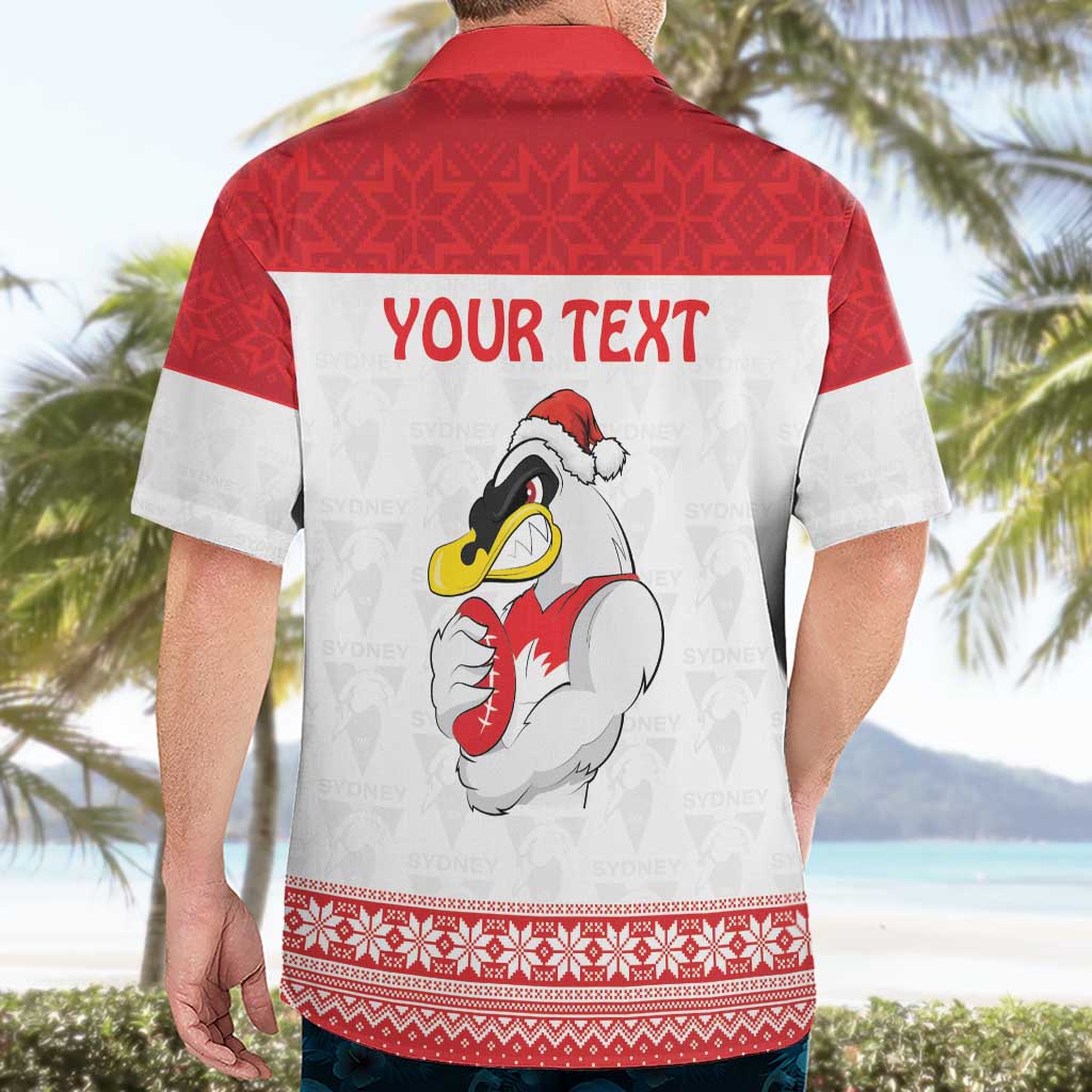 AFL Sydney Christmas Personalised Hawaiian Shirt with Swans Mascot Simple Style - Vibe Hoodie Shop