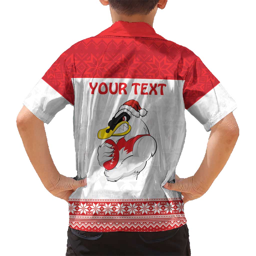 AFL Sydney Christmas Personalised Hawaiian Shirt with Swans Mascot Simple Style - Vibe Hoodie Shop