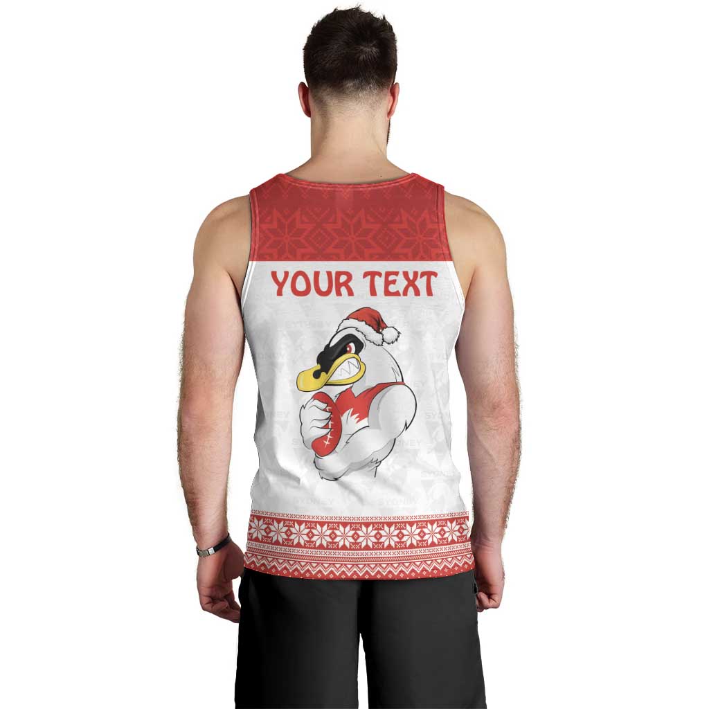 AFL Sydney Christmas Personalised Men Tank Top with Swans Mascot Simple Style - Vibe Hoodie Shop